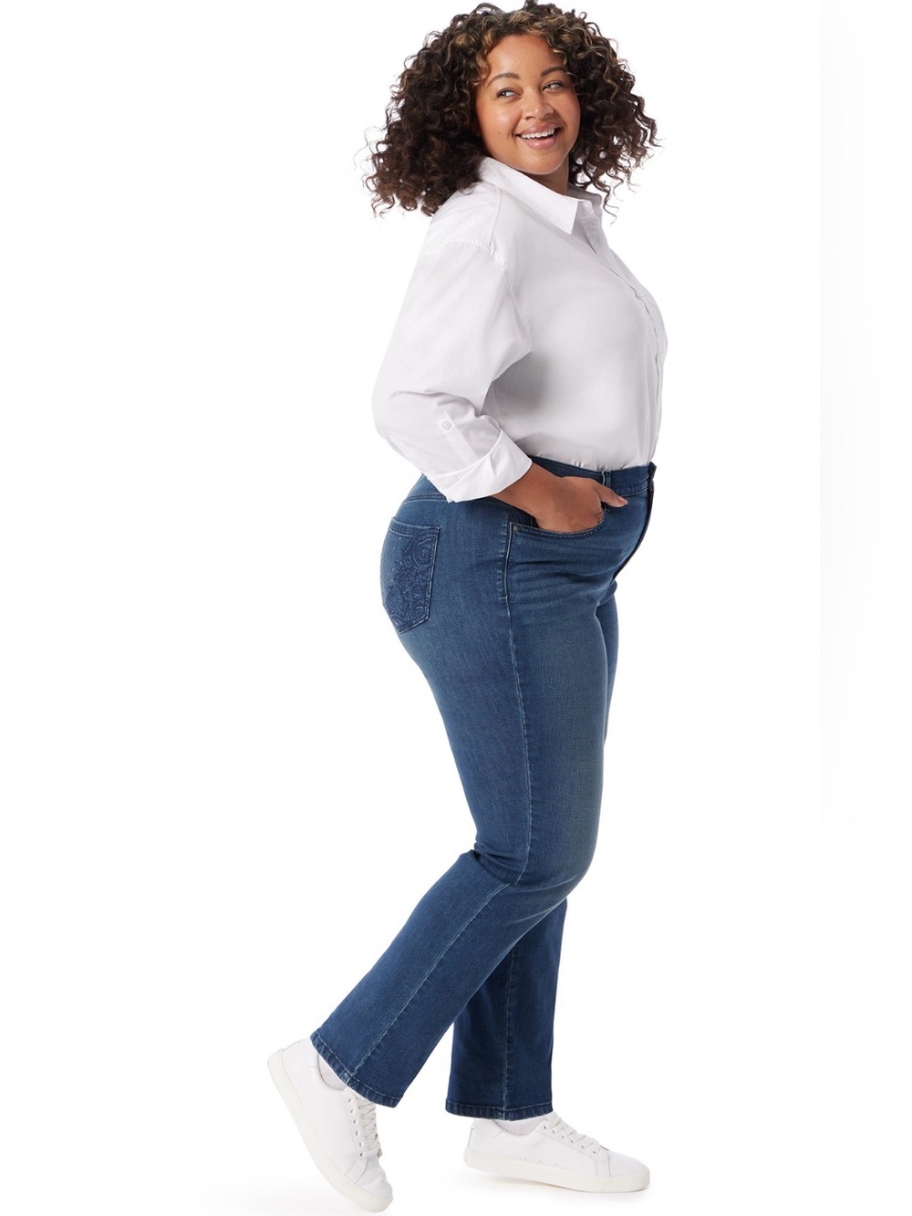 Gloria Vanderbilt High Rise Amanda Embellished Jeans: 18W
